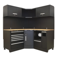 Sealey APMSCOMBO6W Premier™ Corner Storage System with Hardwood Worktop 1.71m