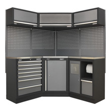 Superline PRO® Corner Storage System with Stainless Worktop 1.55m