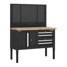 Sealey APMWB50COMBO1W Superline PRO® Modular Workbench with 4 Drawers & Cupboard Wooden Worktop 1265mm