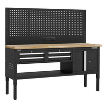 Sealey APMWB72COMBO1W Superline PRO® Modular Workbench with 4 Drawers & Cupboard Wooden Worktop 1830mm
