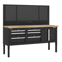Sealey APMWB72COMBO2W Superline PRO® Modular Workbench with 6 Drawers & Cupboard Wooden Worktop 1830mm