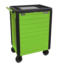 Superline PRO® Push-To-Open Rollcab 7 Drawer - Green