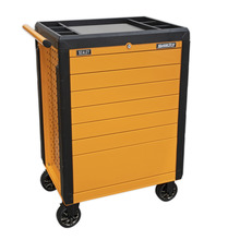 Superline PRO® Push-To-Open Rollcab 7 Drawer - Orange