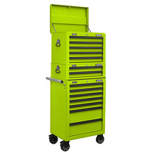 Superline PRO® Topchest, Mid-Box Tool Chest & Rollcab Combination 14 Drawer - Green