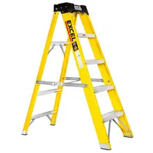 Excel 6414 Electricians Fibreglass Step Ladder 5 Tread 1.2m Heavy Duty