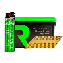 Rika FFNR006 1st Fix Collated Nails Galv Smth 90 x 3.1mm 2000pk (2pk Fuel Cells)