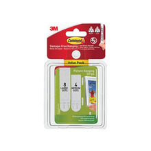Command™ COM17209 Command&trade; Picture Hanging Strips Set, Medium & Large (Pack 12)