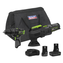Sealey CP108VCOMBO5 2 x SV10.8 Series Cordless Power Tool Kit 10.8V - 2 Batteries