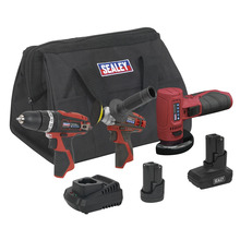 3 x SV12 Series Cordless Power Tool Kit 12V - 2 Batteries