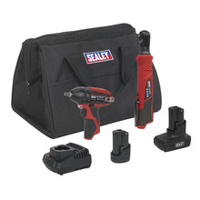 Sealey 2 x SV12 Series Cordless Power Tool Kit 12V - 2 Batteries
