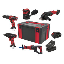 Sealey 5 x SV20 Series Cordless Power Tool Kit 20V - 2 Batteries