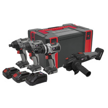 Sealey Premier 4 x SV20 Series Cordless Brushless Power Tool Kit 20V - 2 Batteries