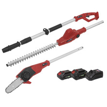 Sealey SV20 Series Cordless Telescopic Hedge Trimmer & Chainsaw Kit 20V - 2 Batteries