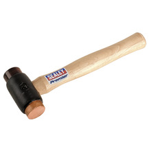 Sealey CRF25 Premier Copper/Rawhide Faced Hammer with Hickory Shaft 2.25lb