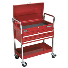 Superline PRO® Heavy-Duty Trolley with Lockable Top & 2 Drawers 2-Level