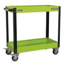 Sealey CX109HV Superline PRO&reg; Heavy-Duty Workshop Trolley 2-Level - Hi-Vis Green