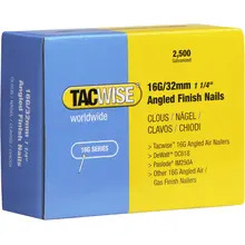 Tacwise TAC0769 16G Angled Finish Nails 32mm for DC618K (Pack 2500)