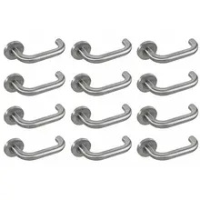 Eclipse 34406x6 Fire Rated 19mm Safety Lever On Rose Set - SSS - 6 Pack (12 Handles)