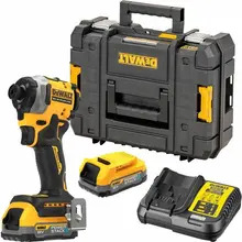 Dewalt DCF850E2T 18V XR Brushless PowerStack Impact Driver Kit with 2x 1.7Ah Powerstack Batteries, C