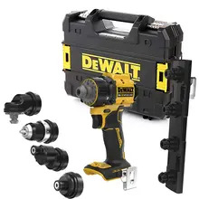 DEWALT DCD803NT-XJ 18V XR Brushless Multi-Head Drill Driver - Body, Case & 4 x Interchangable Heads