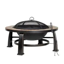 Sealey DG111 Dellonda 76cm Deluxe Traditional Style Fire Pit/Fireplace/Outdoor Heater - Slate