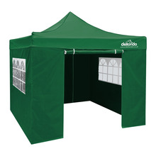 Sealey DG162 Dellonda Premium 2x2m Pop-Up Gazebo & Side Walls, PVC Coated, Water-Resistant Fabric with Carry Bag, Rope, Stakes & Weight Bags - Green