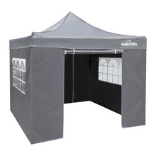 Sealey DG163 Dellonda Premium 2x2m Pop-Up Gazebo & Side Walls, PVC Coated, Water-Resistant Fabric, Supplied with Carry Bag, Rope, Stakes & Weight Bags - Grey