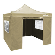 Sealey DG164 Dellonda Premium 3x3m Pop-Up Gazebo & Side Walls, PVC Coated, Water-Resistant Fabric with Carry Bag, Rope, Stakes & Weight Bags - Beige