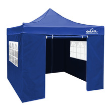 Sealey DG165 Dellonda Premium 3x3m Pop-Up Gazebo & Side Walls, PVC Coated, Water-Resistant Fabric with Carry Bag, Rope, Stakes & Weight Bags - Blue
