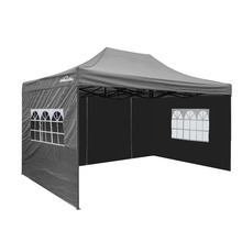 Sealey DG171 Dellonda Premium 3x4.5m Pop-Up Gazebo & Side Walls, PVC Coated, Water-Resistant Fabric with Carry Bag, Rope, Stakes & Weight Bags - Grey