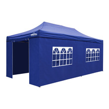 Sealey Dellonda Premium 3x6m Pop-Up Gazebo & Side Walls, PVC Coated, Water-Resistant Fabric with Carry Bag, Rope, Stakes & Weight Bags - Blue Canopy - DG173