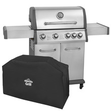 Sealey DG231 Dellonda 4+1 Burner Deluxe Gas BBQ Grill with Piezo Ignition & Thermometer & Cover - Stainless Steel