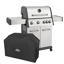 Sealey DG231 Dellonda 4+1 Burner Deluxe Gas BBQ Grill with Piezo Ignition & Thermometer & Cover - Stainless Steel