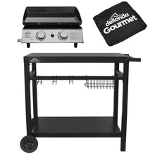Sealey DG249 Dellonda 2 Burner Portable Gas Plancha, Cover & Trolley