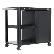 Sealey DG282 Dellonda BBQ/Plancha Workstation Trolley with Cupboard, Extension Table & Utensil Hooks, Black