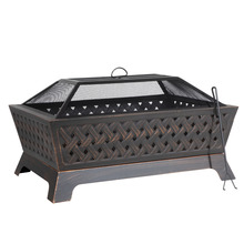 Sealey DG44 Dellonda 89cm Rectangular Outdoor Fire Pit, Antique Bronze Effect