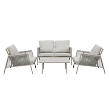Sealey Dellonda Fusion Aluminium Outdoor Sofa, Arm Chairs & Coffee Table Set 4pc