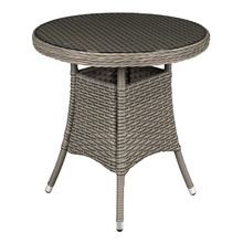 Sealey DG65 Dellonda Chester Rattan Wicker Round Outdoor Table with Tempered Glass Top