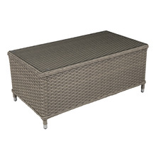 Sealey Dellonda Chester Rattan Wicker Outdoor Balcony Table with Tempered Glass Top