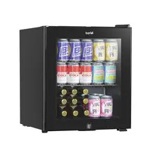 Sealey DH12 Baridi Mini Tabletop Beer & Drinks Fridge with Metal Shelves, LED Light & Security Lock 50L - Black