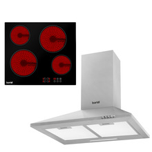 Sealey DH181 Baridi Integrated Ceramic Hob with 4 Cooking Zones 60cm & Cooker Hood with Carbon Filters 60cm