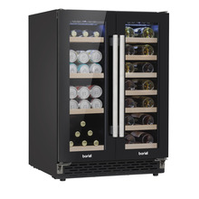 Baridi 40 Bottle/120 Can Under-Counter/Freestanding Dual Zone Wine Fridge & Cooler 60cm