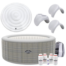 Sealey DL101 Dellonda 4-6 Person Inflatable Hot Tub/Spa with Smart Pump & Starter Kit - Rattan Effect