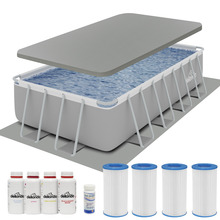 Sealey DL140 Dellonda Deluxe Steel Frame Swimming Pool with Filter Pump 18ft, Top Cover, Ground Sheet, Additional Filters & Starter Kit