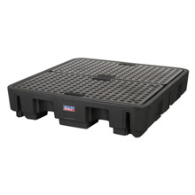 Sealey 4 Drum Polyethylene Barrel Bund/Spill Pallet 1380 x 1290 x 280mm