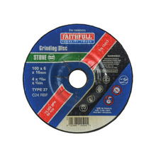 Faithfull Depressed Centre Stone Grinding Disc 100 x 6 x 16mm
