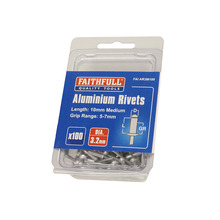 Faithfull FAIAR3M100 Aluminium Rivets 3.2 x 10mm Medium Pre-Pack of 100
