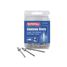Faithfull FAIAR4M100 Aluminium Rivets 4 x 10mm Medium Pre-Pack of 100