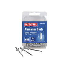 Faithfull Aluminium Rivets 4 x 7mm Short Pre-Pack of 100
