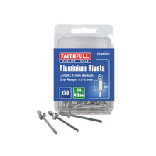 Faithfull Aluminium Rivets 4.8 x 11mm Medium Pre-Pack of 50